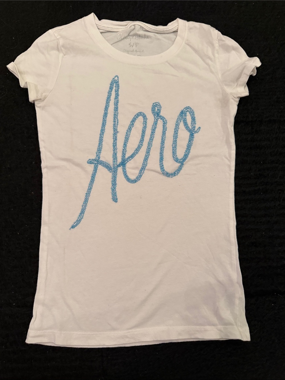 Aeropostale White Tee with Light Blue 'Aero' Script